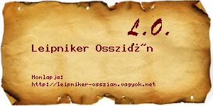 Leipniker Osszián névjegykártya